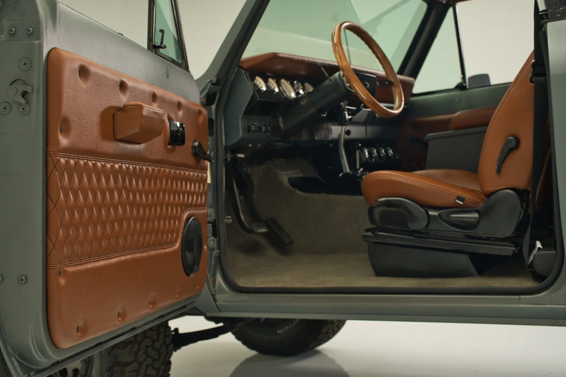 Bespoke tan Scout interior with hand-finished door trim