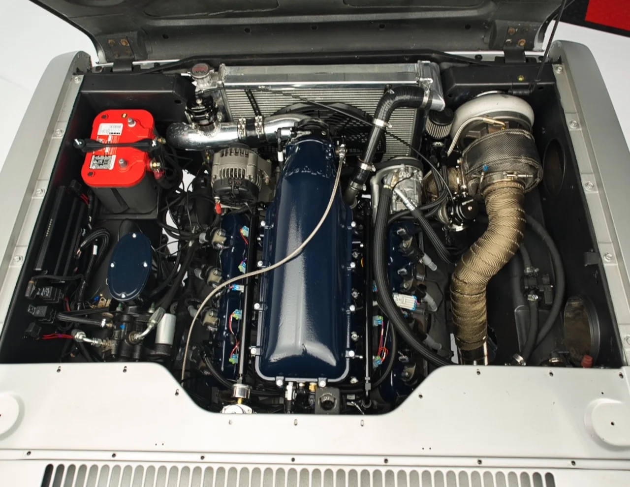 Modernized Scout engine bay
